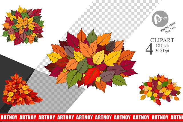 Autumn Leaves Clipart Sublimation artnoy 