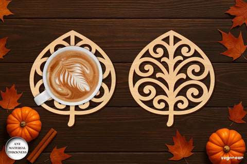 Autumn Leaves Coasters SVG Bundle SVG SvgOcean 