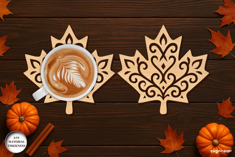 Autumn Leaves Coasters SVG Bundle SVG SvgOcean 