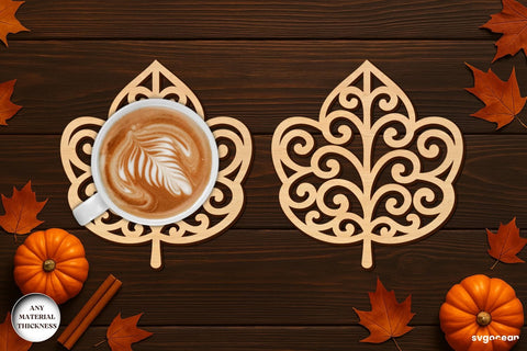 Autumn Leaves Coasters SVG Bundle SVG SvgOcean 