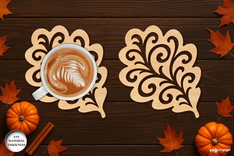 Autumn Leaves Coasters SVG Bundle SVG SvgOcean 
