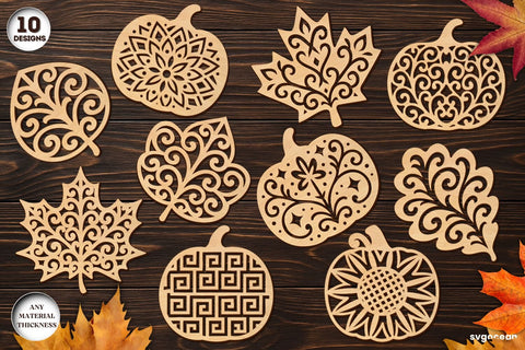 Autumn Leaves Coasters SVG Bundle SVG SvgOcean 