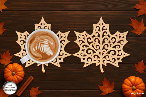 Autumn Leaves Coasters SVG Bundle SVG SvgOcean 