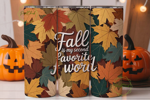 Autumn Leaves F Word 20oz Tumbler Wrap Sublimation PixelChick 