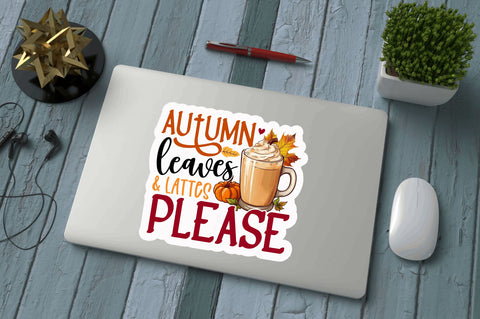 Autumn leaves & lattes Sticker Design Sublimation Regulrcrative 