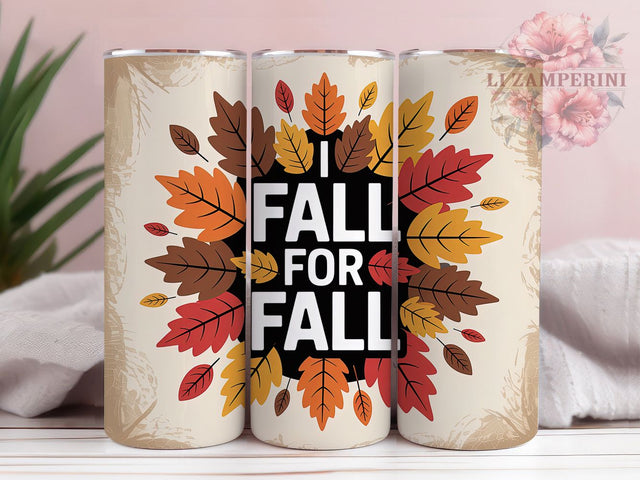 Autumn Leaves Pumpkin Spice Tumbler Wrap, Autumn Leaves Tumbler, Pumpkin Spice Cup, Cozy Fall Mug, Thanksgiving Tumbler, Leaf Print Wrap, Autumn Drinkware Sublimation Li Zamperini 
