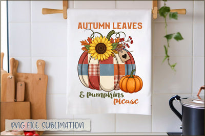 Autumn leaves & pumpkins please Towel PNG Sublimation Shetara Begum 