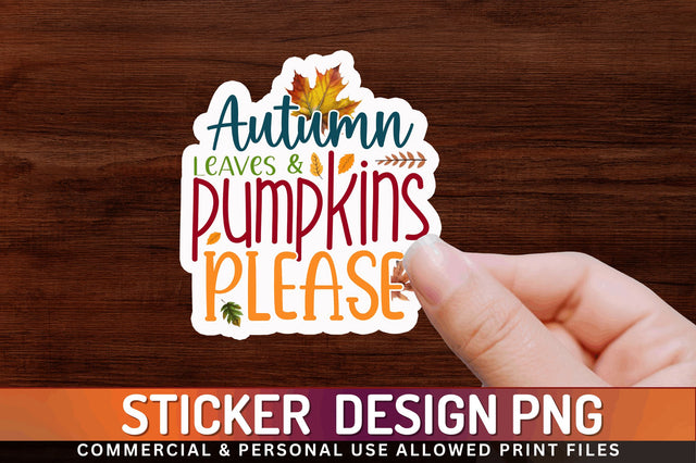 Autumn leaves & Sticker Design Sublimation Regulrcrative 