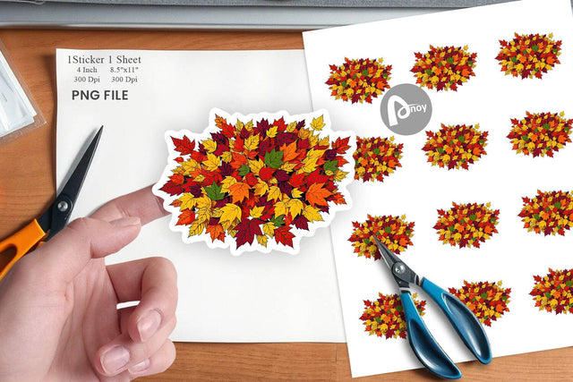 Autumn Leaves Sticker Sublimation artnoy 
