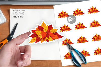 Autumn Leaves Sticker Sublimation artnoy 