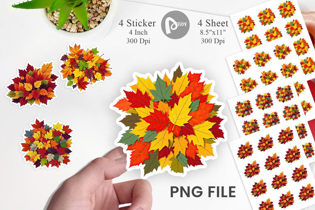 Autumn Leaves Sticker Sublimation artnoy 
