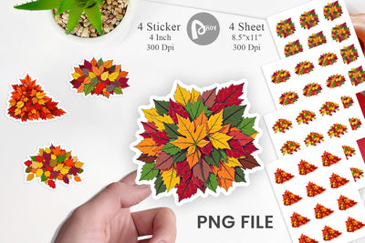 Autumn Leaves Sticker Sublimation artnoy 