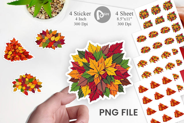 Autumn Leaves Sticker Sublimation artnoy 