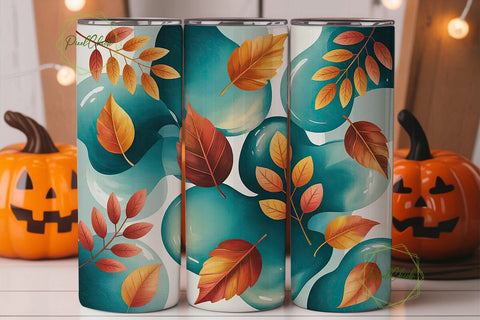 Autumn Leaves Tumbler Wrap Sublimation PixelChick 