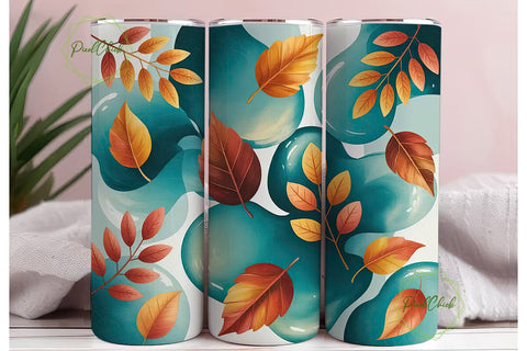 Autumn Leaves Tumbler Wrap Sublimation PixelChick 