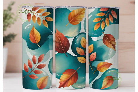 Autumn Leaves Tumbler Wrap Sublimation PixelChick 