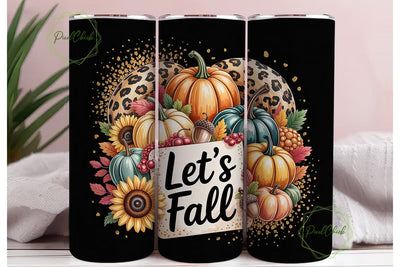 Autumn Leopard Pumpkin 20oz Tumbler Wrap Sublimation PixelChick 