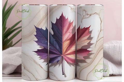 Autumn Maple Leaf 20oz Tumbler Wrap Sublimation PixelChick 