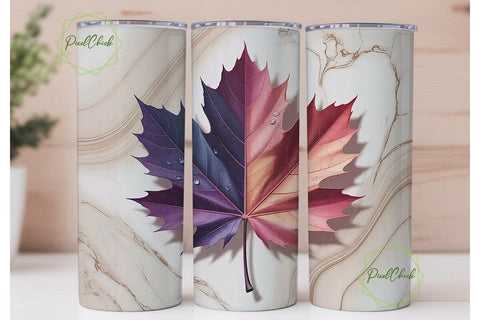 Autumn Maple Leaf 20oz Tumbler Wrap Sublimation PixelChick 