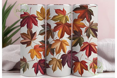 Autumn Maple Leaves 20oz Tumbler Wrap Sublimation PixelChick 