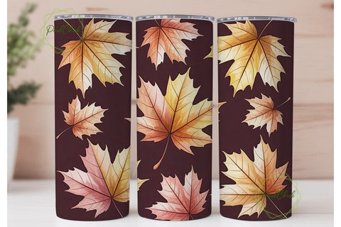 Autumn Maple Leaves 20oz Tumbler Wrap Sublimation PixelChick 