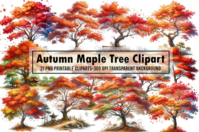 Autumn Maple Tree Sublimation Clipart Sublimation designartist 