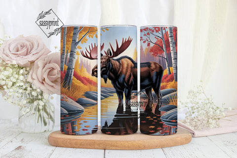 Autumn Moose 20oz Tumbler Wrap Sublimation sassyprint 