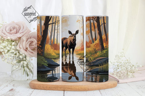 Autumn Moose 20oz Tumbler Wrap Sublimation sassyprint 
