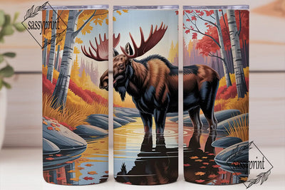 Autumn Moose 20oz Tumbler Wrap Sublimation sassyprint 