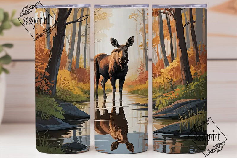 Autumn Moose 20oz Tumbler Wrap Sublimation sassyprint 