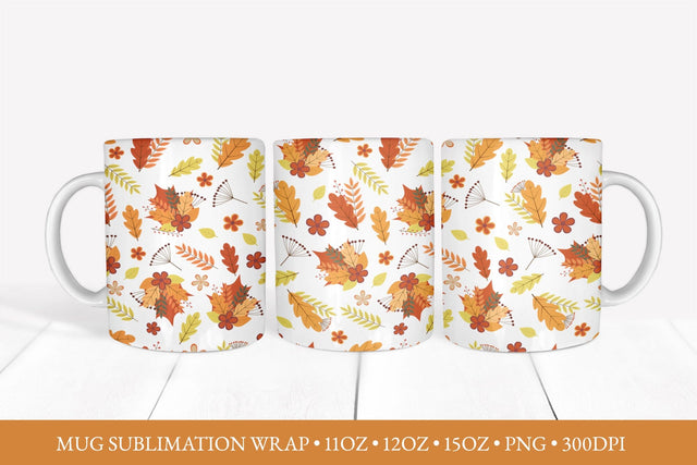 Autumn Mug Sublimation Wrap. Fall Mug Design APM28 Sublimation LaBelezoka 