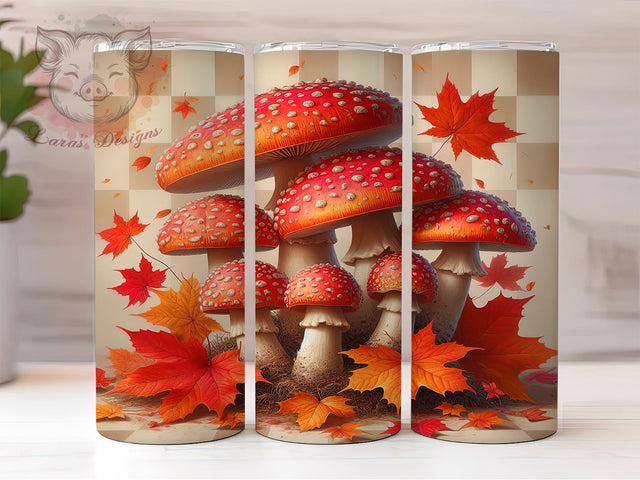 Autumn Mushroom Cottagecore Tumbler Wrap, Fall Leaves Wrap, Forest Cottagecore PNG, 20OZ Sublimation Design, Botanical Fall Cup, Rustic Nature Tumbler, Whimsical Autumn Wrap Sublimation Lara' s Designs 