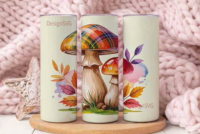 Autumn Mushrooms 20oz Tumbler Wrap Sublimation DesignSVG 
