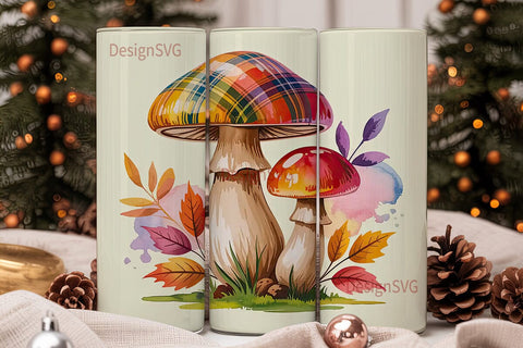 Autumn Mushrooms 20oz Tumbler Wrap Sublimation DesignSVG 