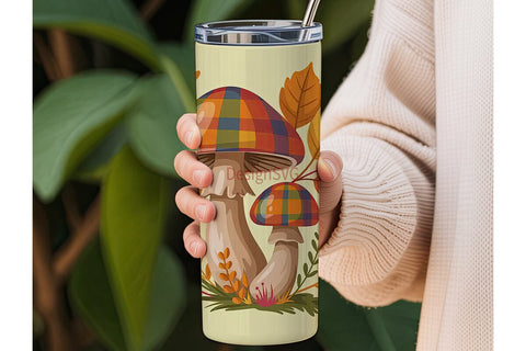 Autumn Mushrooms 20oz Tumbler Wrap Sublimation DesignSVG 