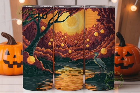 Autumn Mystical Forest 20oz Tumbler Wrap Sublimation PixelChick 