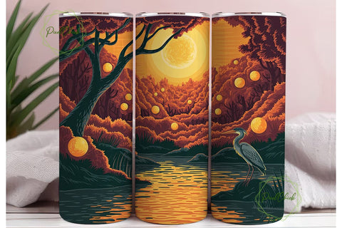 Autumn Mystical Forest 20oz Tumbler Wrap Sublimation PixelChick 