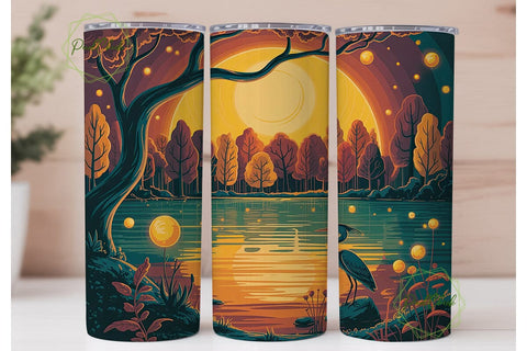Autumn Mystical Forest 20oz Tumbler Wrap Sublimation PixelChick 