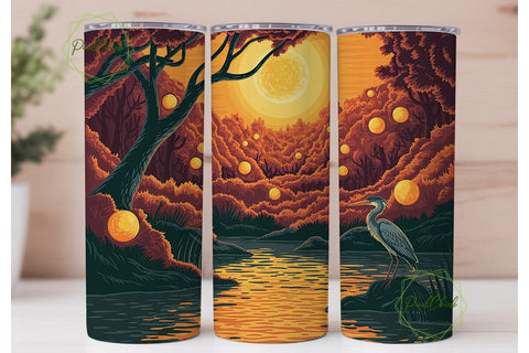 Autumn Mystical Forest 20oz Tumbler Wrap Sublimation PixelChick 