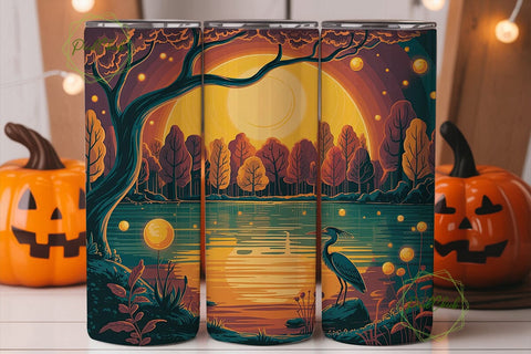 Autumn Mystical Forest 20oz Tumbler Wrap Sublimation PixelChick 