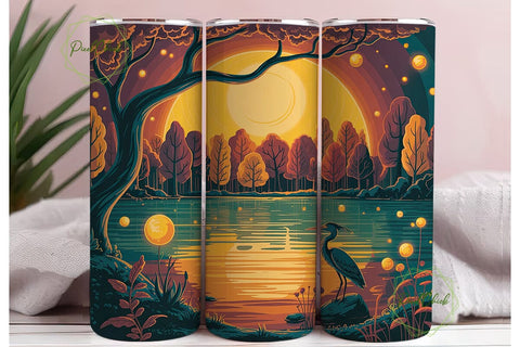 Autumn Mystical Forest 20oz Tumbler Wrap Sublimation PixelChick 