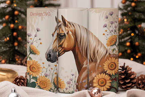 Autumn Palomino Horse 20oz Tumbler Wrap Sublimation DesignSVG 