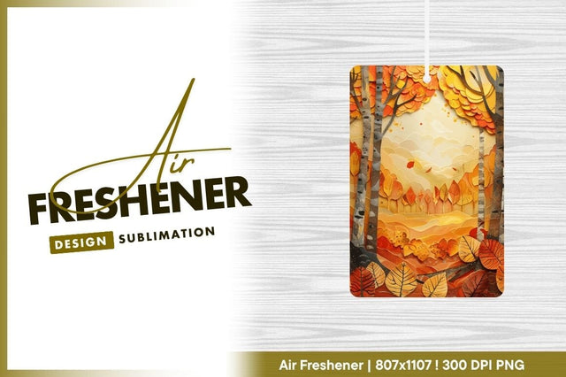 Autumn paper art forest with birch trees Sublimation Regulrcrative 