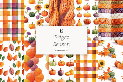 Autumn Paper Pattern Background | Fall Digital Pumpkin JPEG Digital Pattern GlamArtZhanna 