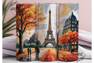 Autumn Paris Eiffel Tower 20oz Tumbler Sublimation sassyprint 