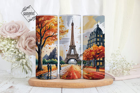 Autumn Paris Eiffel Tower 20oz Tumbler Sublimation sassyprint 