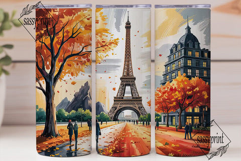 Autumn Paris Eiffel Tower 20oz Tumbler Sublimation sassyprint 