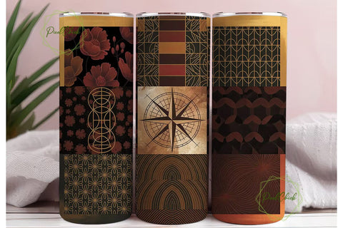 Autumn Patchwork 20oz Tumbler Wrap Sublimation PixelChick 