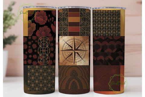Autumn Patchwork 20oz Tumbler Wrap Sublimation PixelChick 