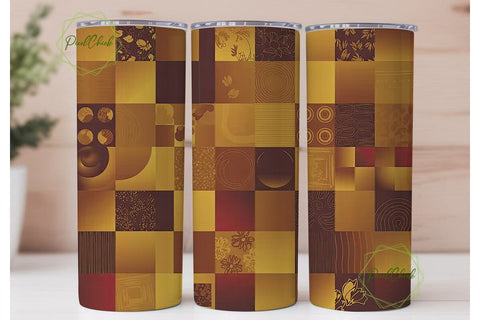 Autumn Patchwork 20oz Tumbler Wrap Sublimation PixelChick 